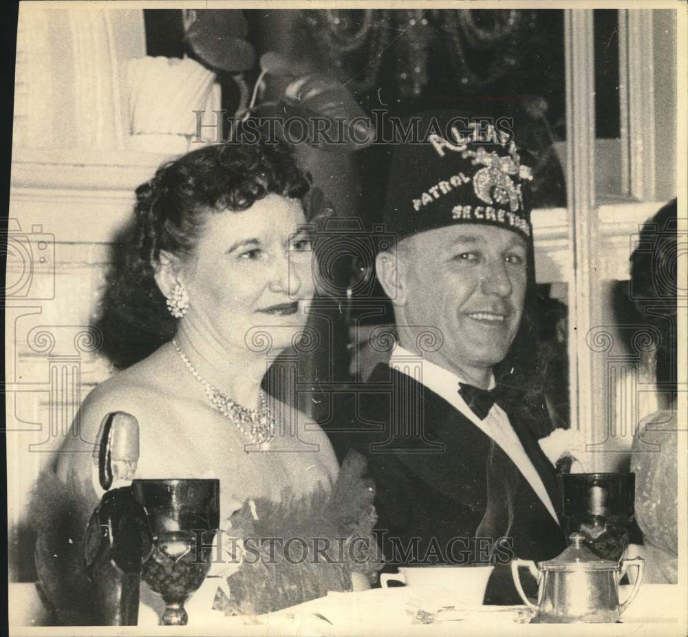 1958 Lawrence Miller with guest at shriners meeting.-Historic Images