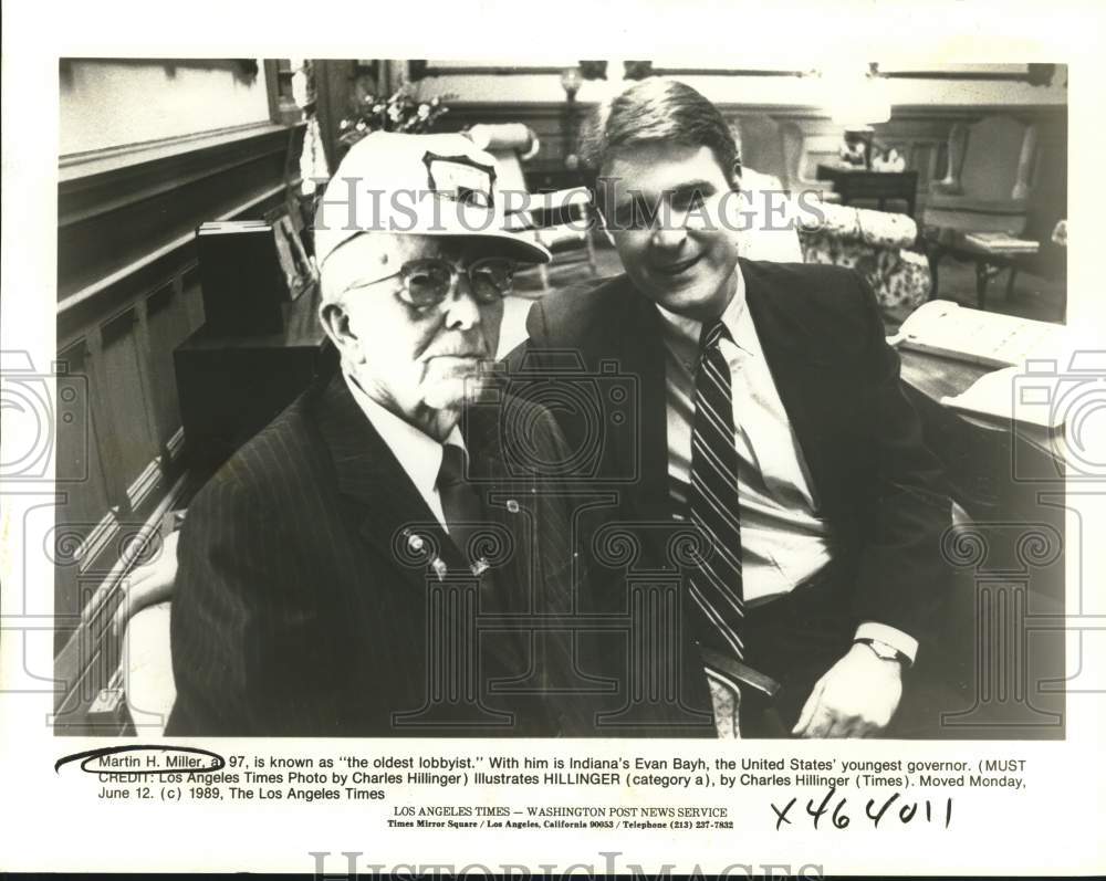 1989 Martin Miller, lobbyist with Governor Evan Bayh.-Historic Images