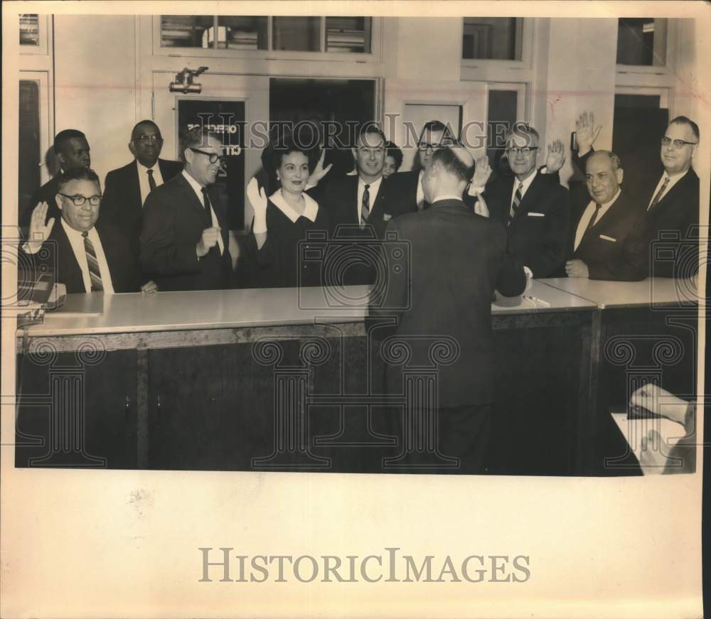 1963 Mayor Walter W. McAllister swears in GGL candidates.-Historic Images