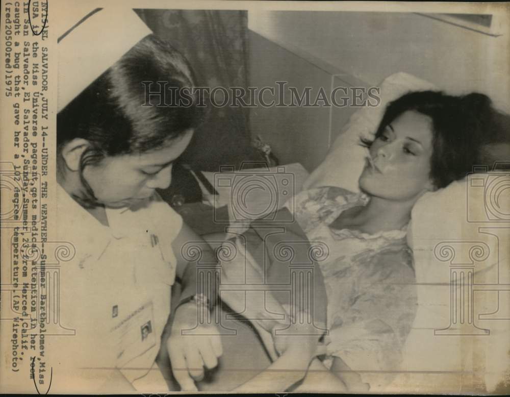 1975 Miss USA Summer Bartholomew Is Treated For Fever, El Salvador-Historic Images