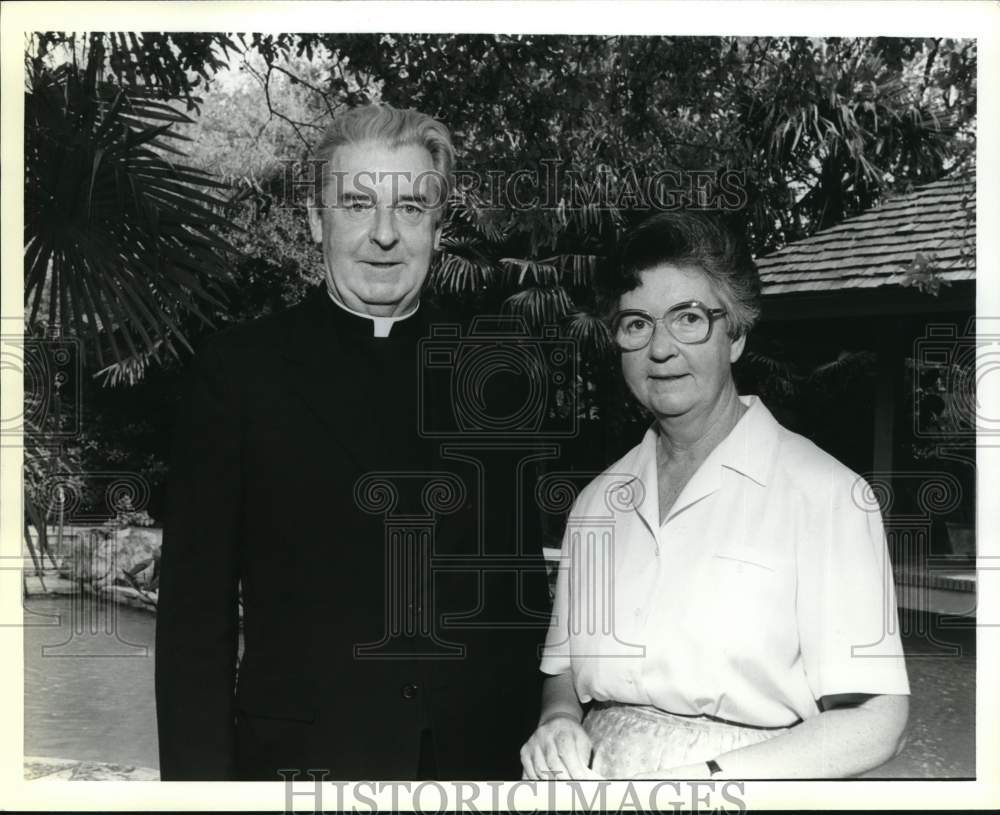 1989 Monsignor, Sister At Incarnate Word College Golf/Tennis Benefit-Historic Images