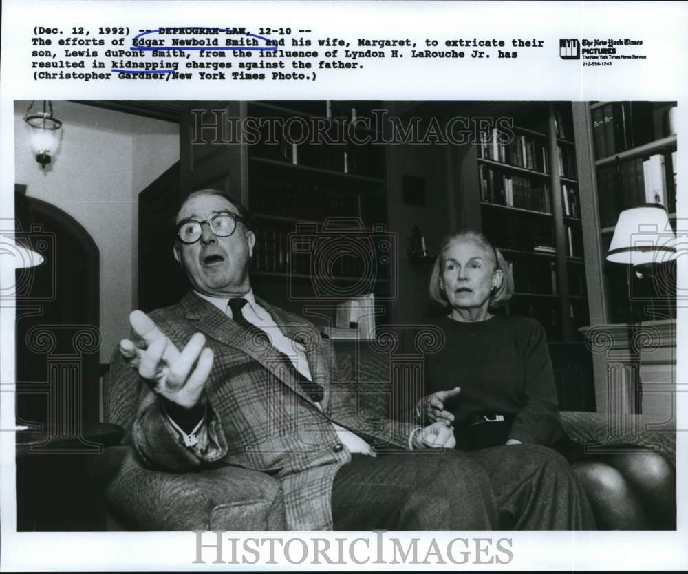 1992 Edgar Newbold Smith &amp; wife in their home-Historic Images