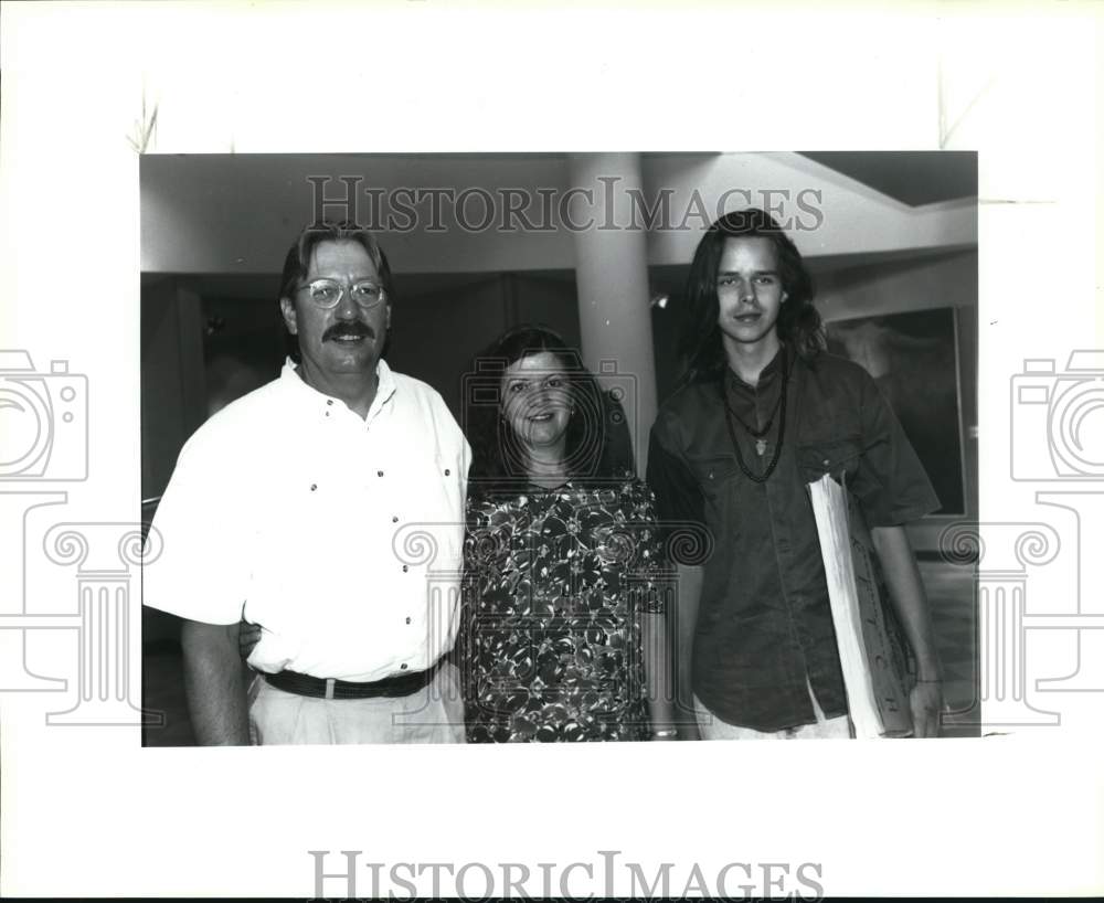1993 Artist Phil Simpson and guests at exhibit opening, San Antonio-Historic Images