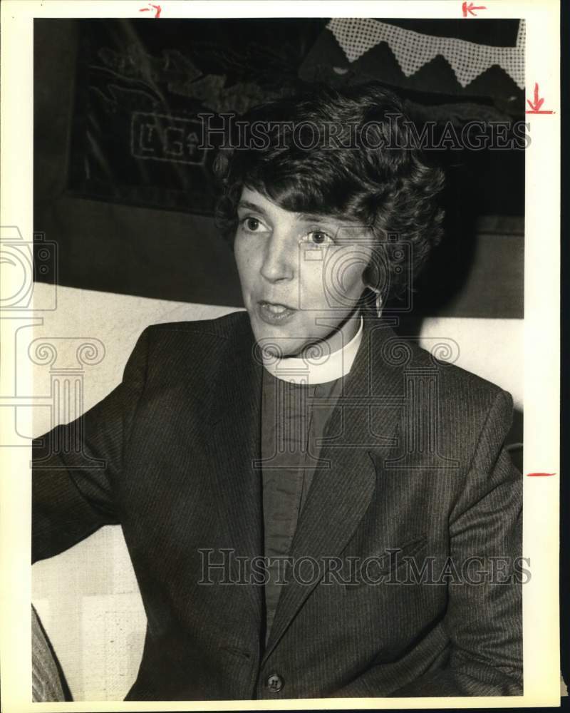 1982 Episcopal Priest Christine Sumners during an interview, Texas-Historic Images