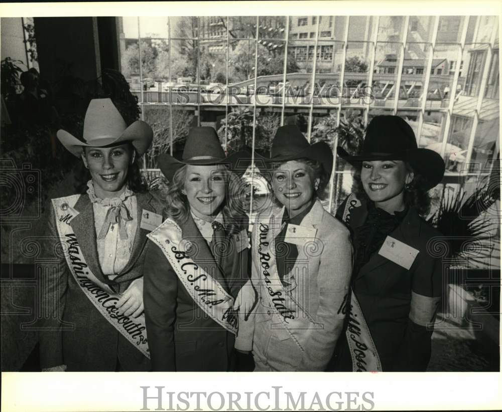 1983 Press Photo Four Miss Rodeo Texas Queen Competitors Smile For The Camera - Historic Images