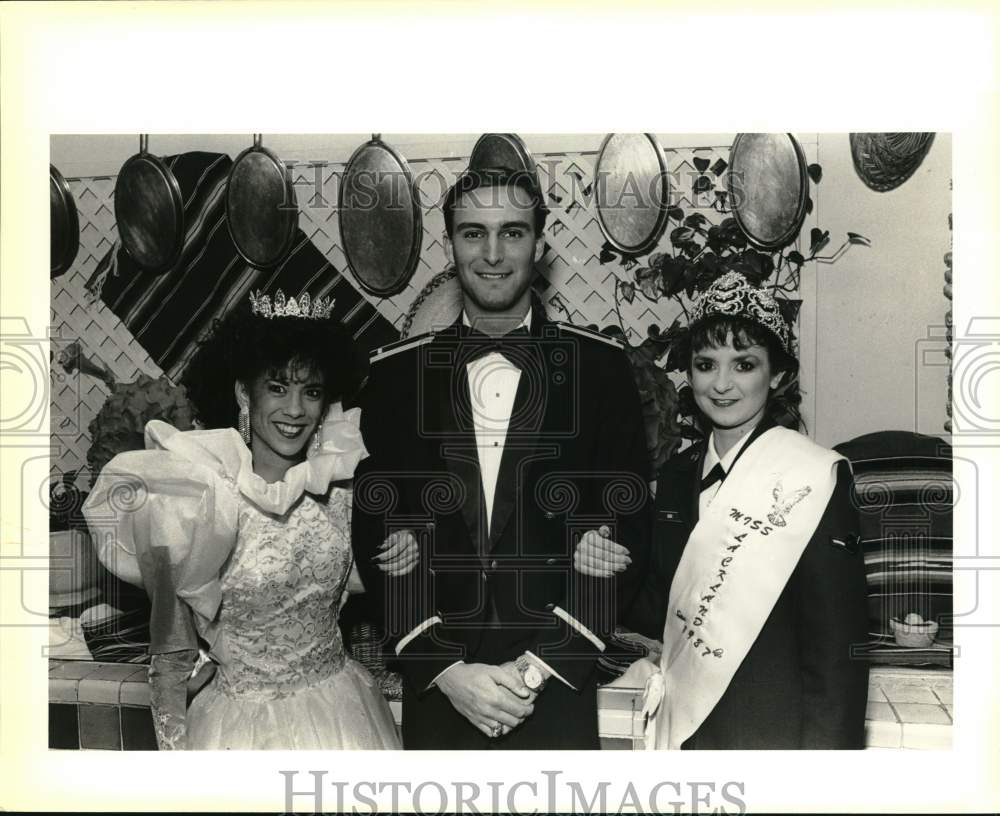 1987 Miss Fiesta Danette Morin, Chris Foreman and Sheila Roda, Texas-Historic Images