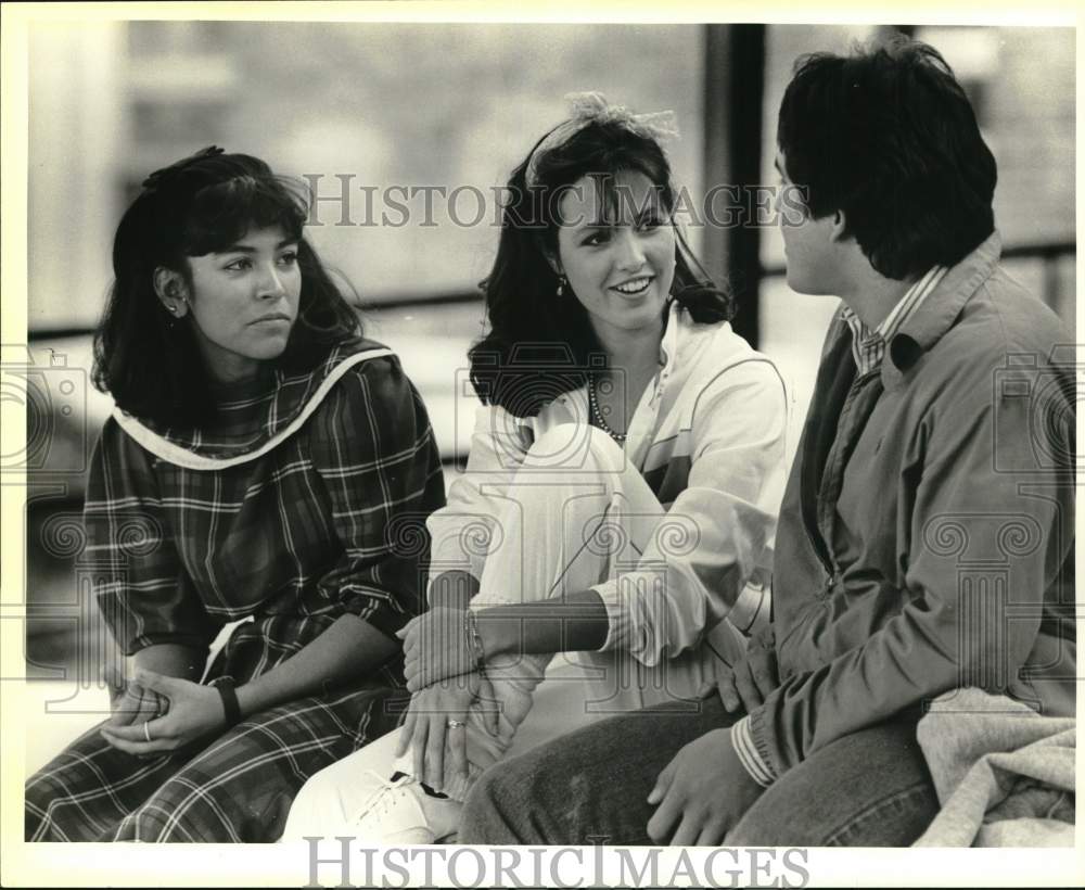 1985 Marie Gonzalez with Becky Pestana and Rudy Hettler, Texas-Historic Images