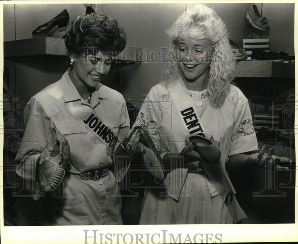 1985 Miss Texas USA Pageant Contestants Shop For Shoes, Dillards-Historic Images