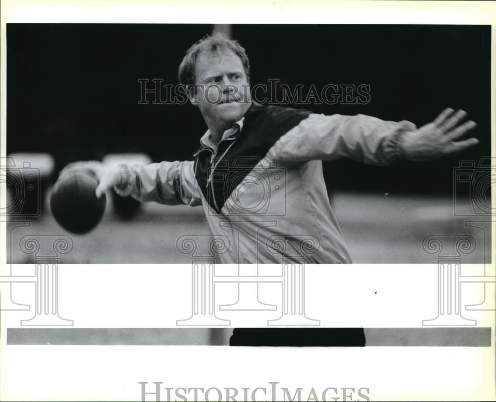 1987 Press Photo Clark High School Football Defensive Coordinator Mark Reeve- Historic Images