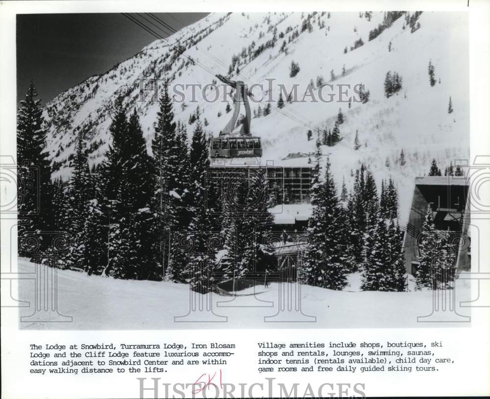 Press Photo Ski lift at the Snowbird Center, Snowbird, Utah - Historic Images