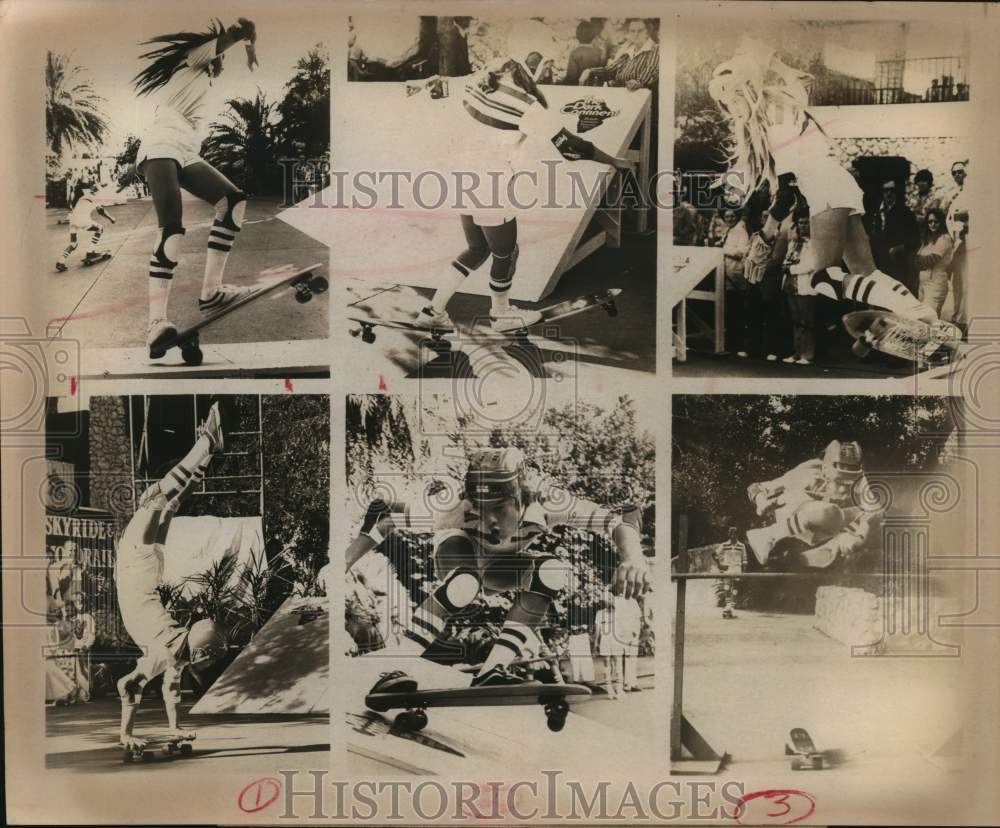 1977 Press Photo Collage of Champion Skateboarders to appear on CBS-TV - Historic Images