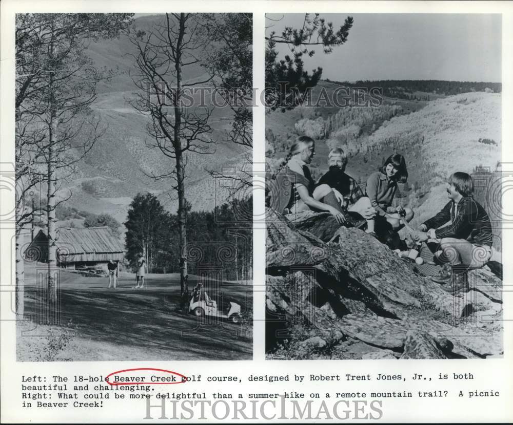 Press Photo Trail Hikers and Golf Course at Beaver Creek - saa86290- Historic Images