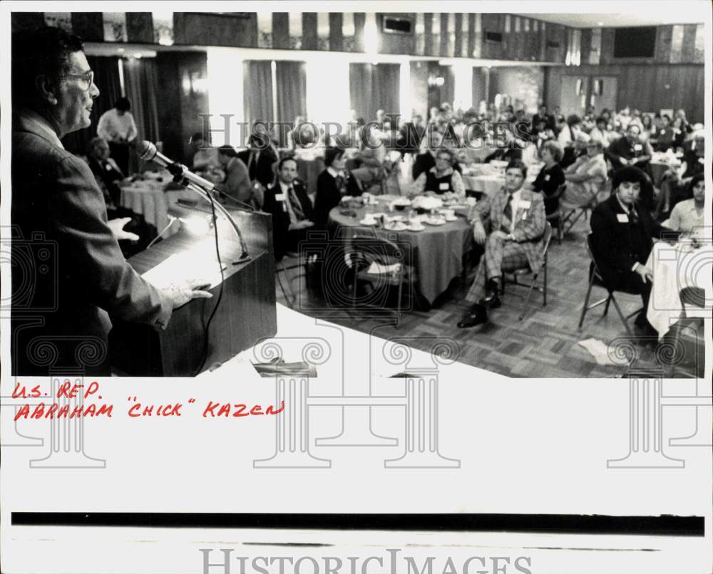 Press Photo Representative Abraham &quot;Chick&quot; Kazen Speaking to Guests at Event- Historic Images