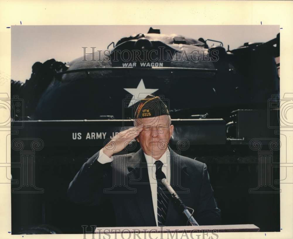 1994 Dedication ceremonies for M60A1 Patton Tank, Texas-Historic Images