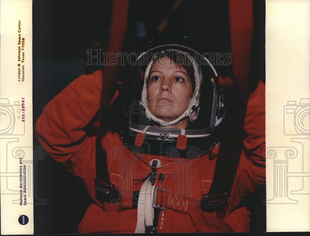 1998 Astronaut Eileen M. Collins trains in emergency egress, Texas-Historic Images