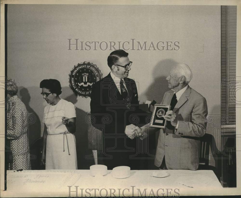 1976 Dr. James W. Nixon receives award from San Antonio FBI, Texas-Historic Images