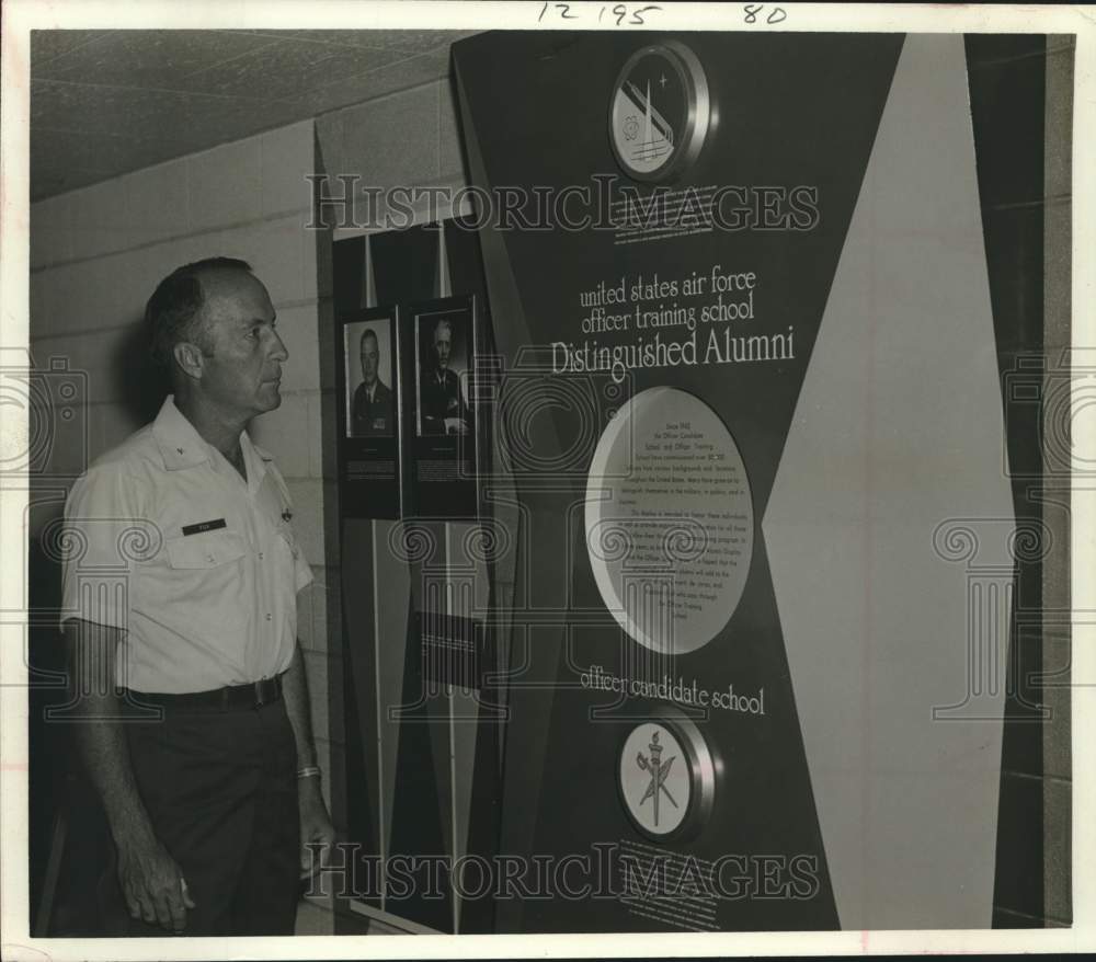 Brig. General Cecil E. Fox at Officer Candidate School kiosk.-Historic Images