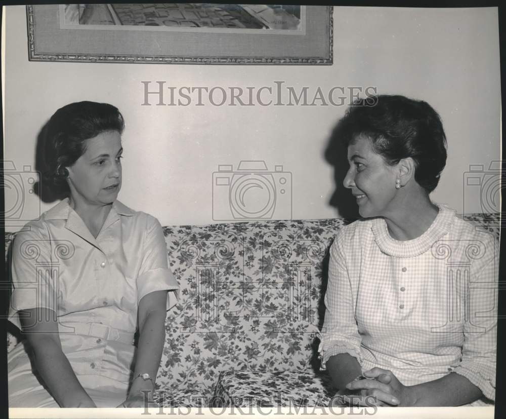 Mrs. Leo Geary &amp; Mrs. Carl Stapleton, wives of Kelly AFB officers-Historic Images