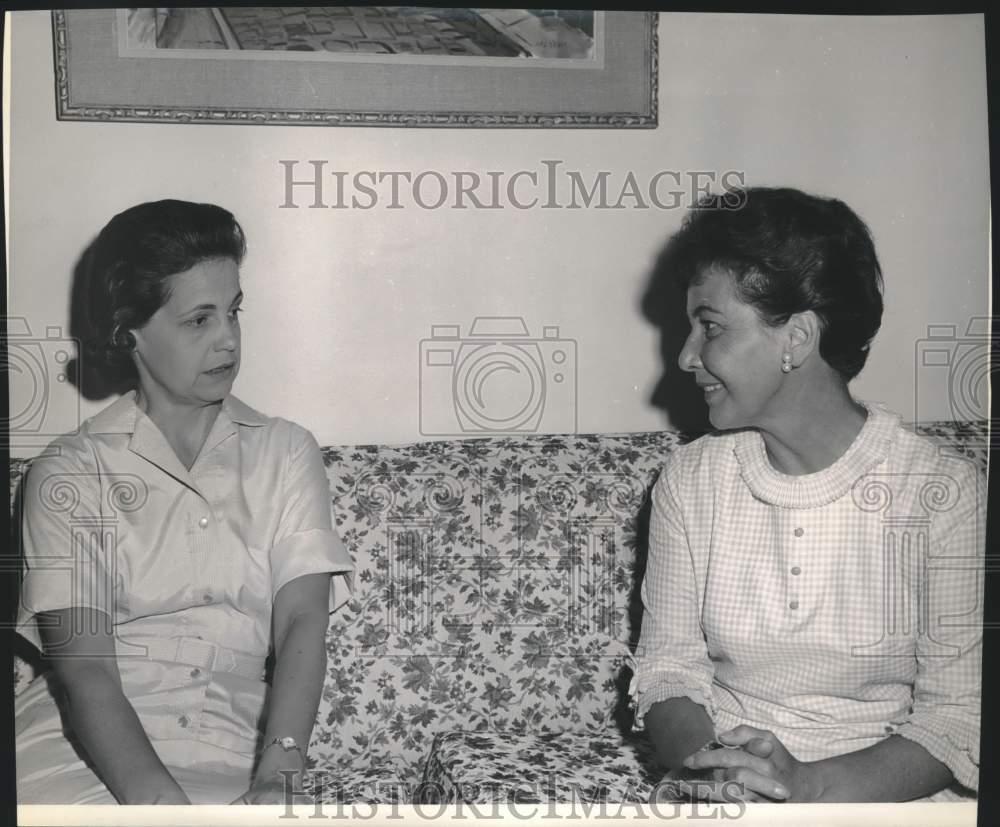 Mrs. Leo Geary & Mrs. Carl Stapleton, wives of Kelly AFB officers ...