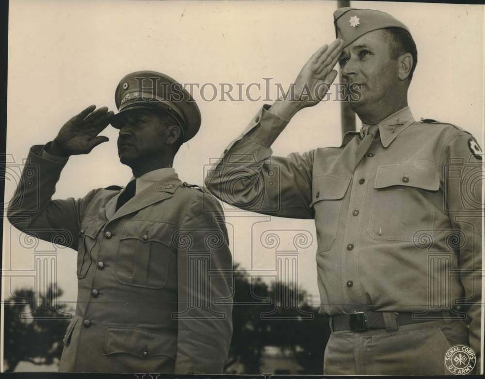 Lt. Col. Loren Benton with Mexican General Jesus Jaime Quenonies-Historic Images
