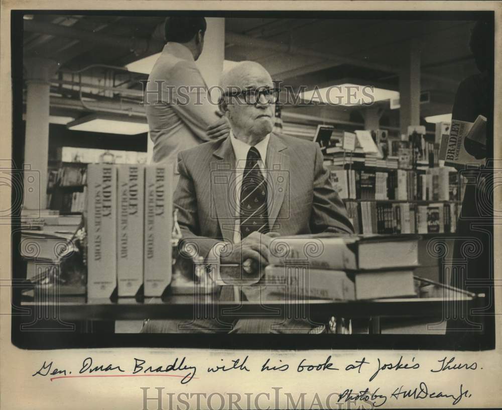 General Omar Bradley with his book &quot;A Soldier&#39;s Story,&quot; Texas-Historic Images