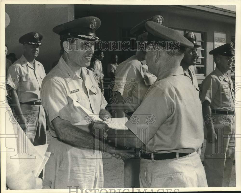 Military Officers shaking hands-Historic Images