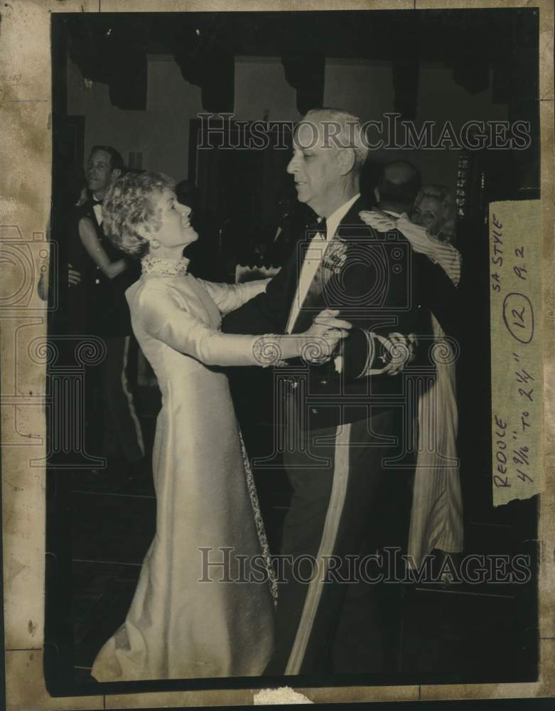 1979 Colonel and Mrs. Kenneth Cass at dinner dance, Texas-Historic Images