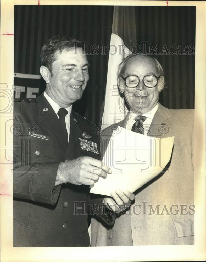 1982 General Spence M. Armstrong conferring with Harold E. O'Kelley-Historic Images
