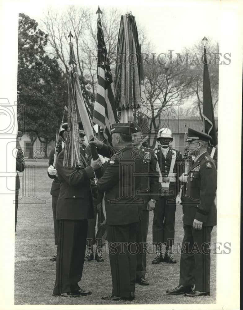 Military officials attend Fifth Army Change of Command ceremony.-Historic Images