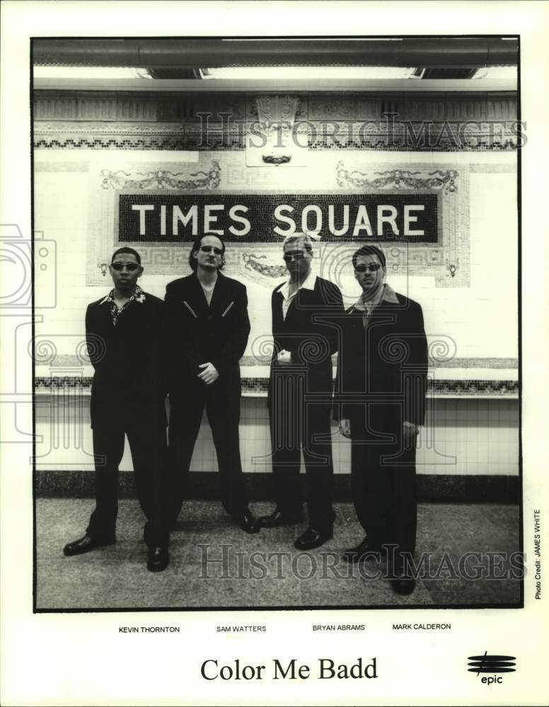 Press Photo Kevin Thornton, Sam Watters &amp; Bryan Abrams of Color Me Badd. - Historic Images