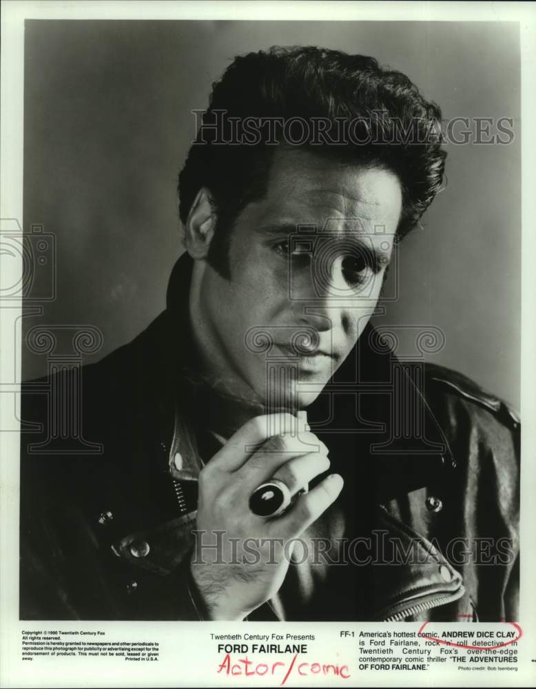 1990 Press Photo Andrew Dice Clay stars in The Adventures of Ford Fairlane.- Historic Images