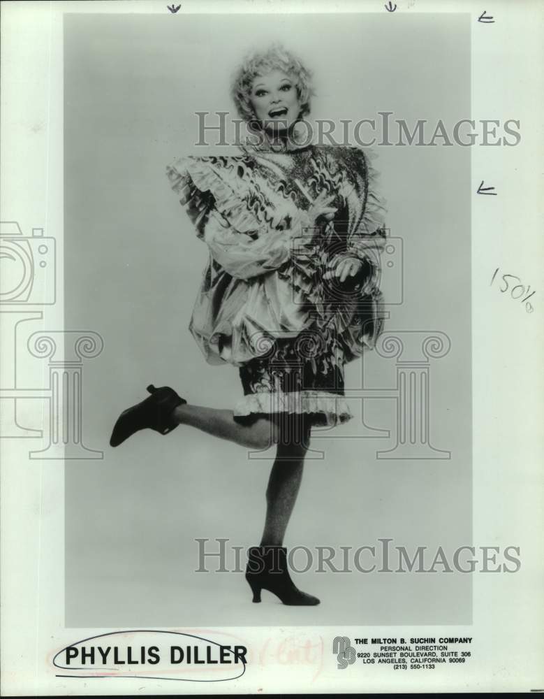 Press Photo Phyllis Diller, American actress and stand-up comedienne. - Historic Images