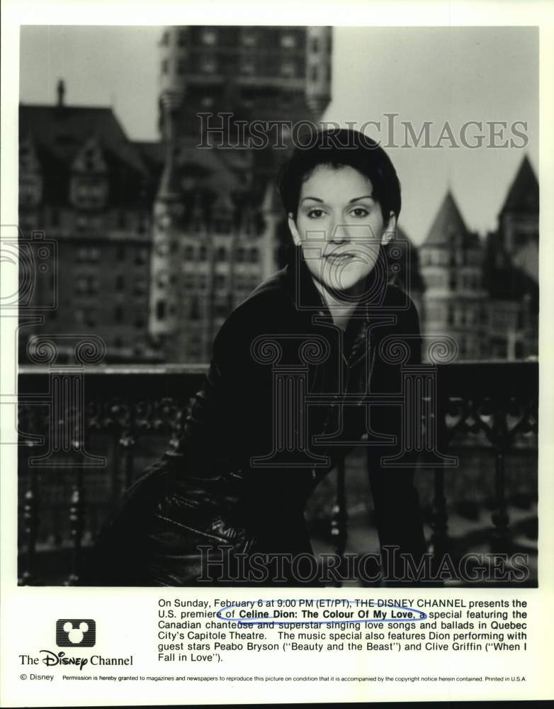 Press Photo Celine Dion: The Colour of My Love, on The Disney Channel. - Historic Images