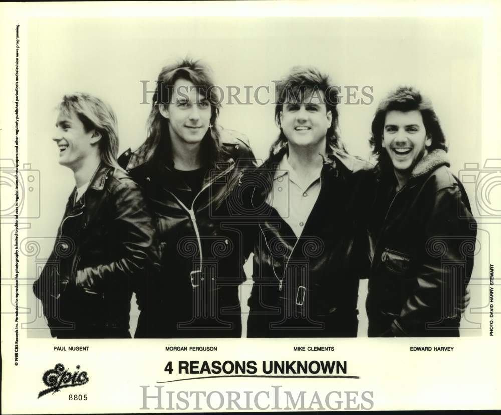 1988 Press Photo Four Members of the band 4 Reasons Unknown - sap02712- Historic Images