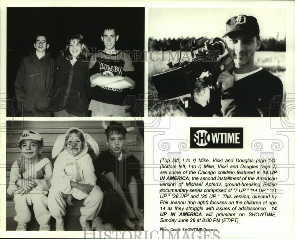 Press Photo Mike, Vicki and Douglas of 14 Up in America Television Show - Historic Images