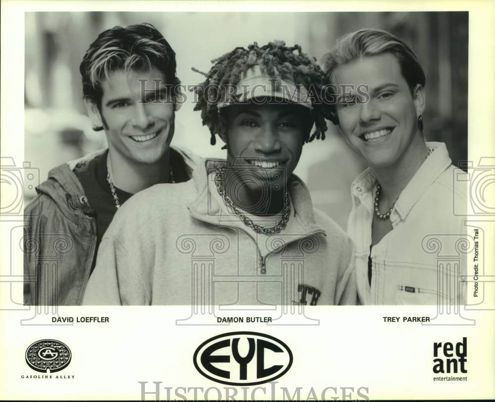 1999 Press Photo Three Members of the band EYC, David Loeffler, Damon Butler- Historic Images