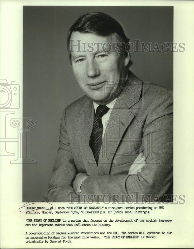 Press Photo Actor Robert MacNeil will host "The Story of English" - Historic Images