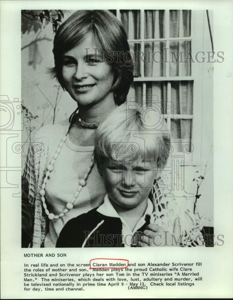 Actress Ciaran Madden with son Alexander Scrivenor in A Married Man - Historic Images