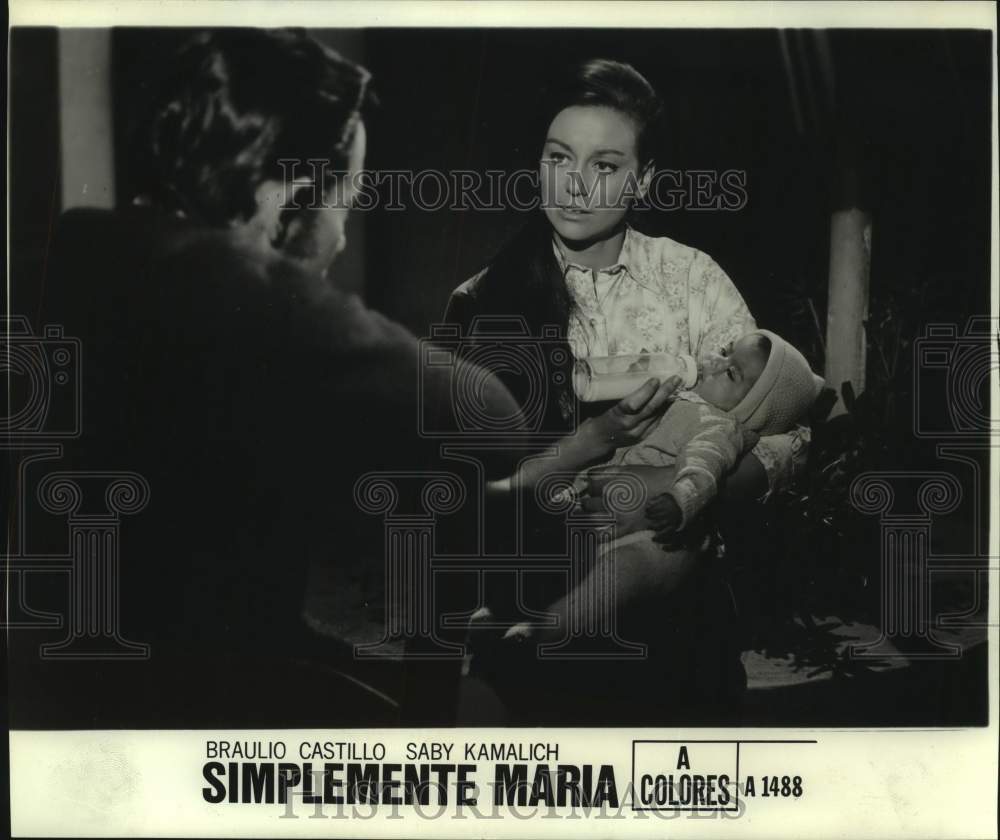 1971 Braulio Castillo, Saby Kamalich in &quot;Simplemente Maria&quot; movie - Historic Images