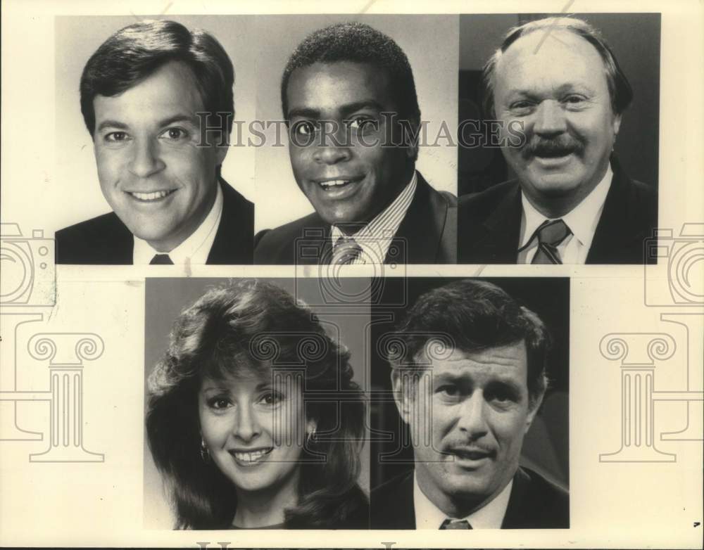 1988 Press Photo NBC Sports "NFL Live!" pregame Sportscasters in portraits- Historic Images