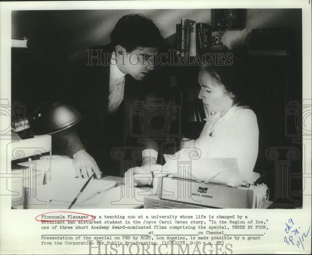1978 Press Photo Actress Fionnuala Flanagan with co-star in In the Region of Ice- Historic Images