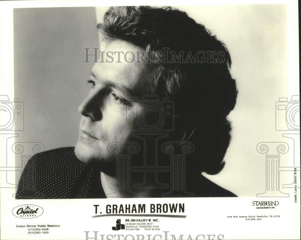 1988 Press Photo T. Graham Brown in closeup portrait, Entertainer - sap08585- Historic Images