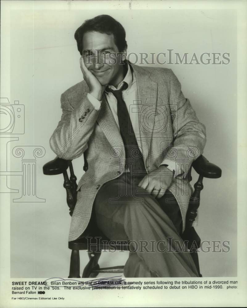 1990 Press Photo Actor Brian Benben stars in "Dream On" a HBO Comedy series- Historic Images