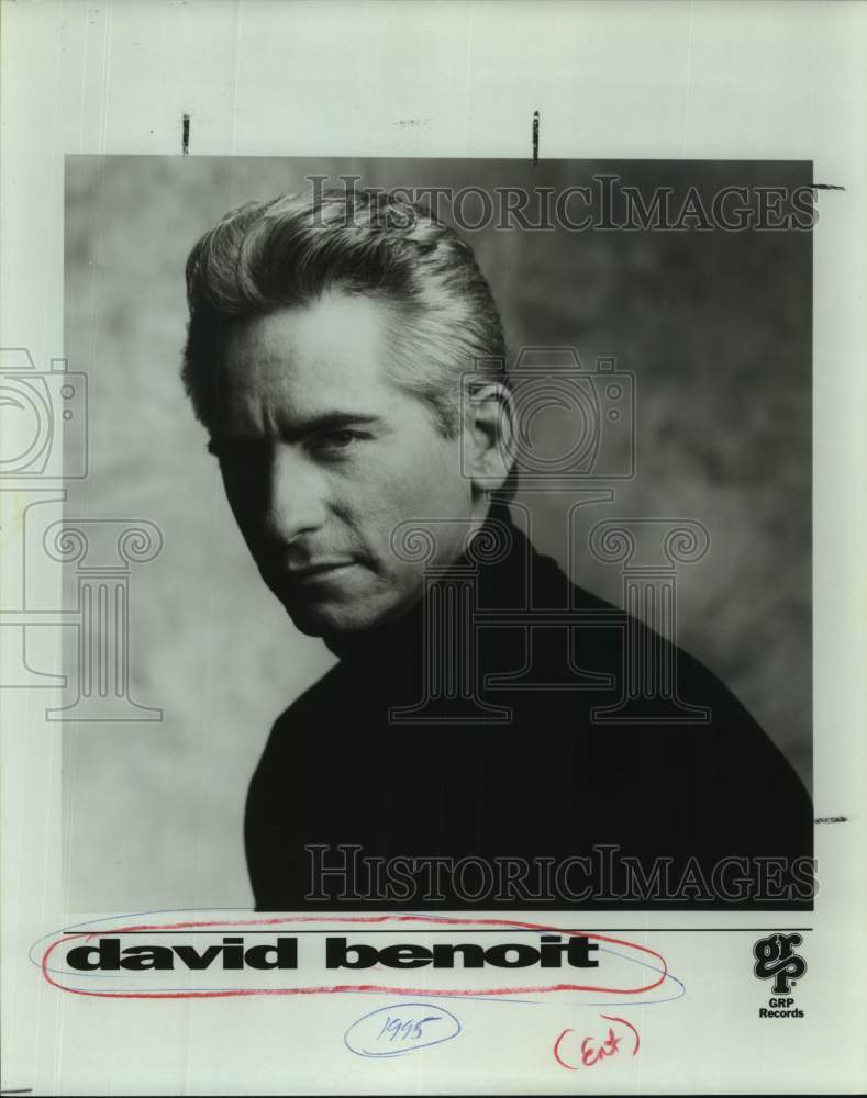 1995 Press Photo Entertainer David Benoit in closeup portrait, Musician- Historic Images