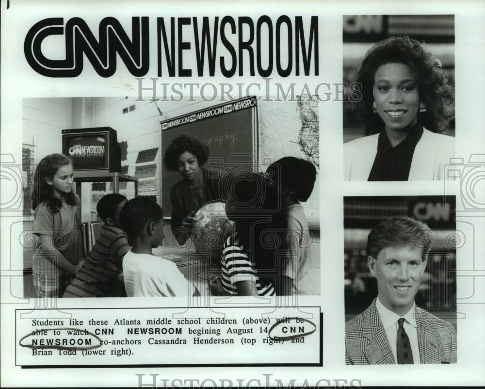 Press Photo CNN Newsroom Co-Anchors Cassandra Henderson, Brian Todd and children - Historic Images