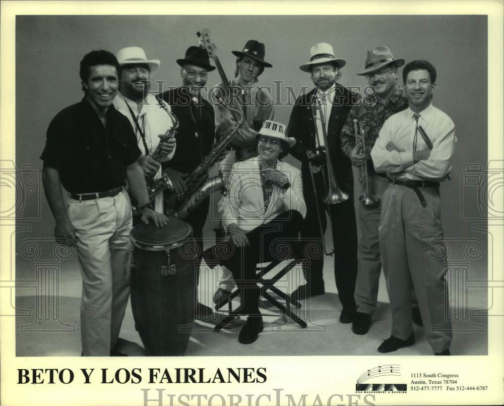 Press Photo Eight Members of the band Beto Y Los Fairlanes - Historic Images