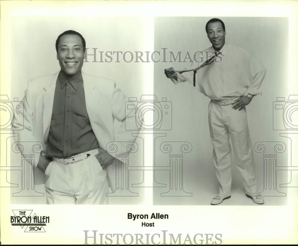 Press Photo Host Byron Allen of The Byron Allen Show in two portraits - Historic Images