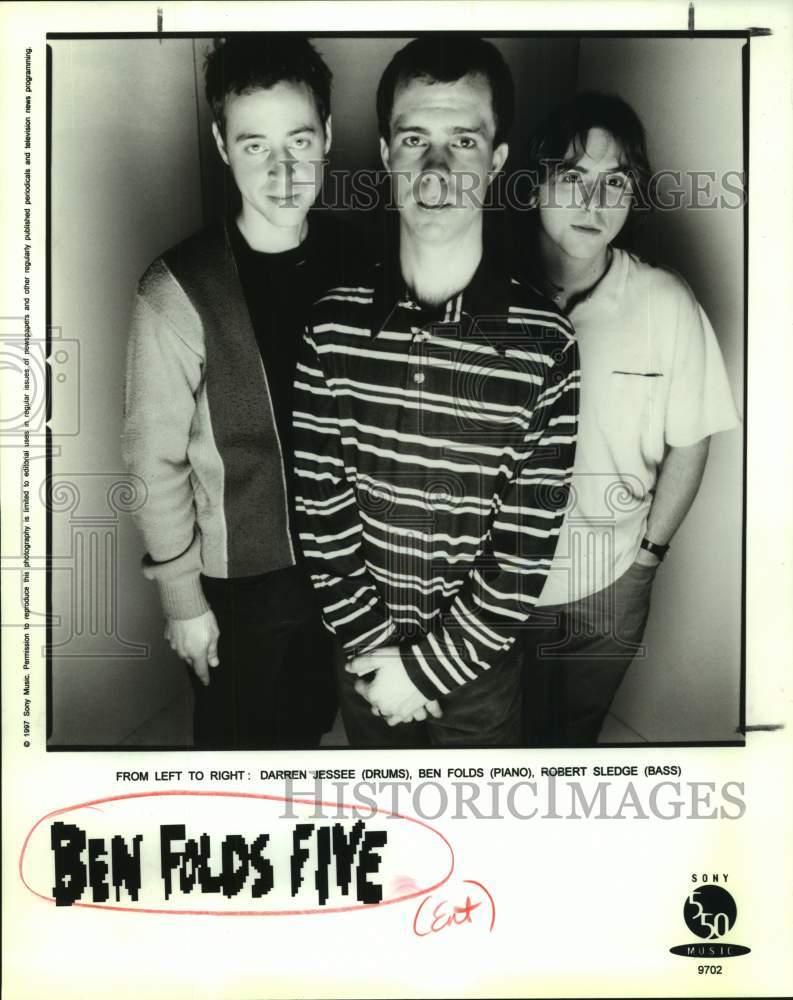 1997 Press Photo Darren Jessee, Ben Folds, Robert Sledge of Ben Folds Five Band- Historic Images