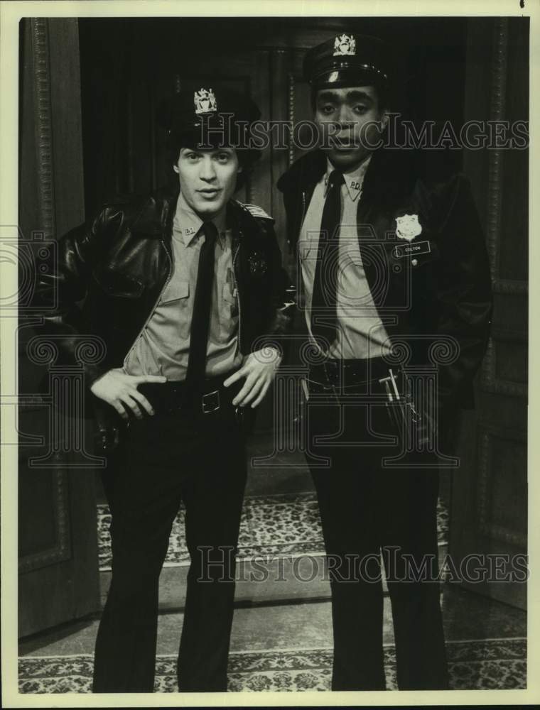 1983 Press Photo Actors Jay Acovone, Tom Wright in "Search for Tomorrow" on NBC- Historic Images
