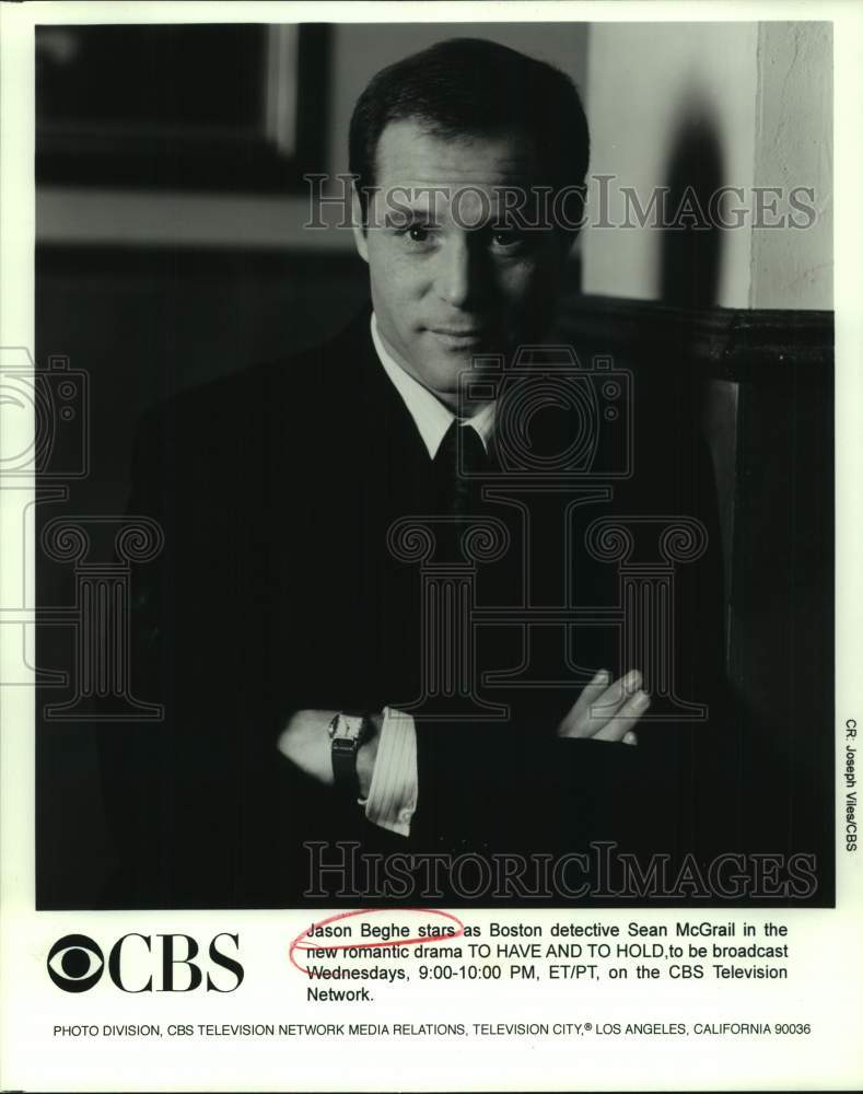 Press Photo Actor Jason Beghe as Sean McGrail in "To Have and to Hold" on CBS-TV - Historic Images